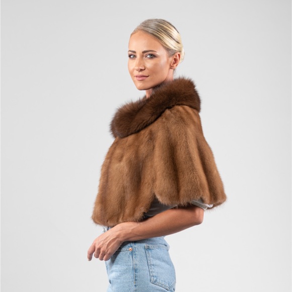 Vintage minks fur cape jacket - Picture 2 of 11